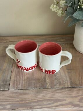 Anthropologie (L & Clay) - Set of 2 Breakfast in Bed Stoneware Mugs ☕️🆕